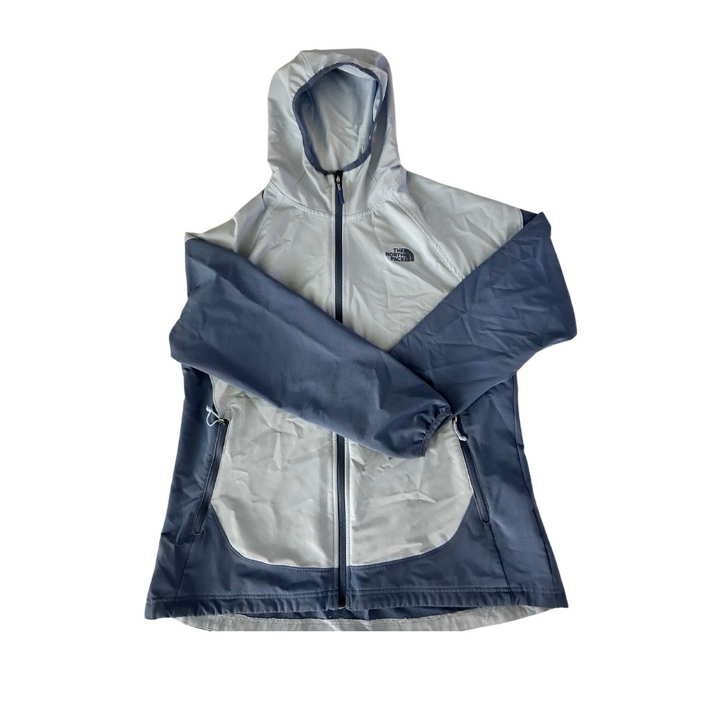 The North Face Women's Two-Tone Hooded Utility Jacket - Light Gray & Slate Blue